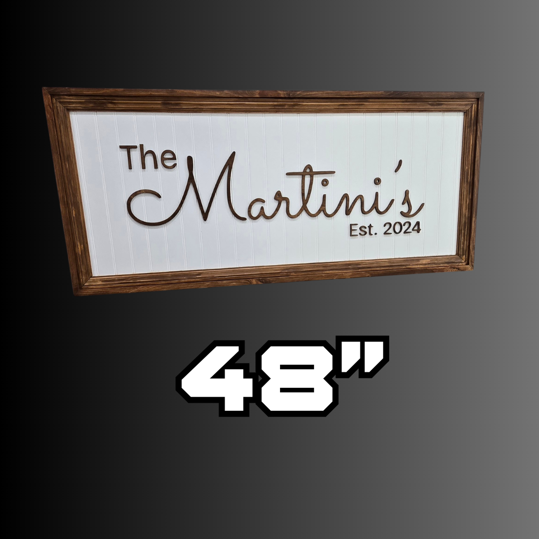 Framed & Stained Last Name Sign