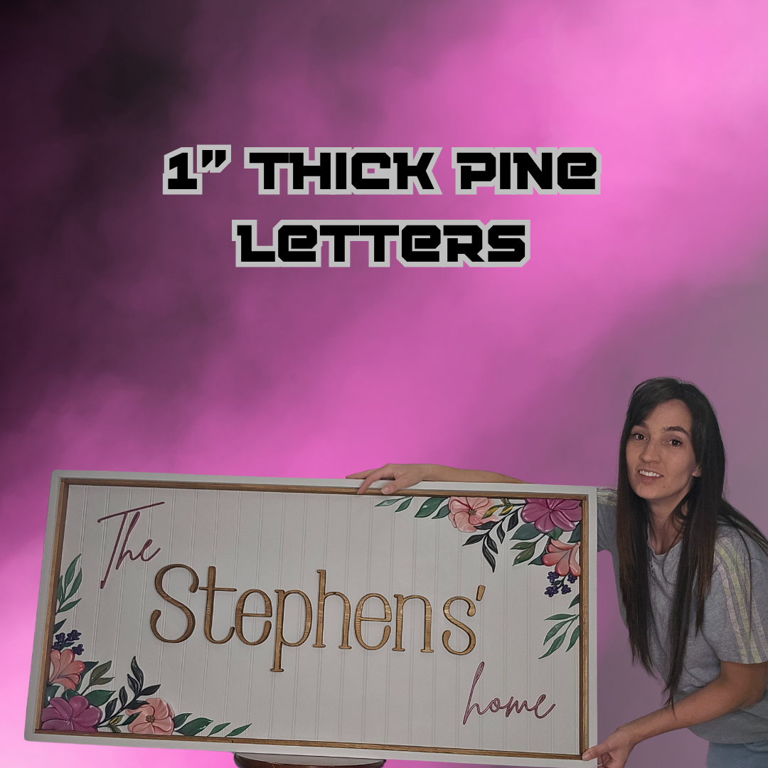 Custom 3D Floral Wood Sign – 48"x24" Personalized Wall Art with Choice of Fonts, Colors & Message