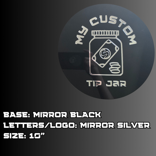 Acrylic logo sign (with optional stand) CIRLCE, SQUARE, OFFSET