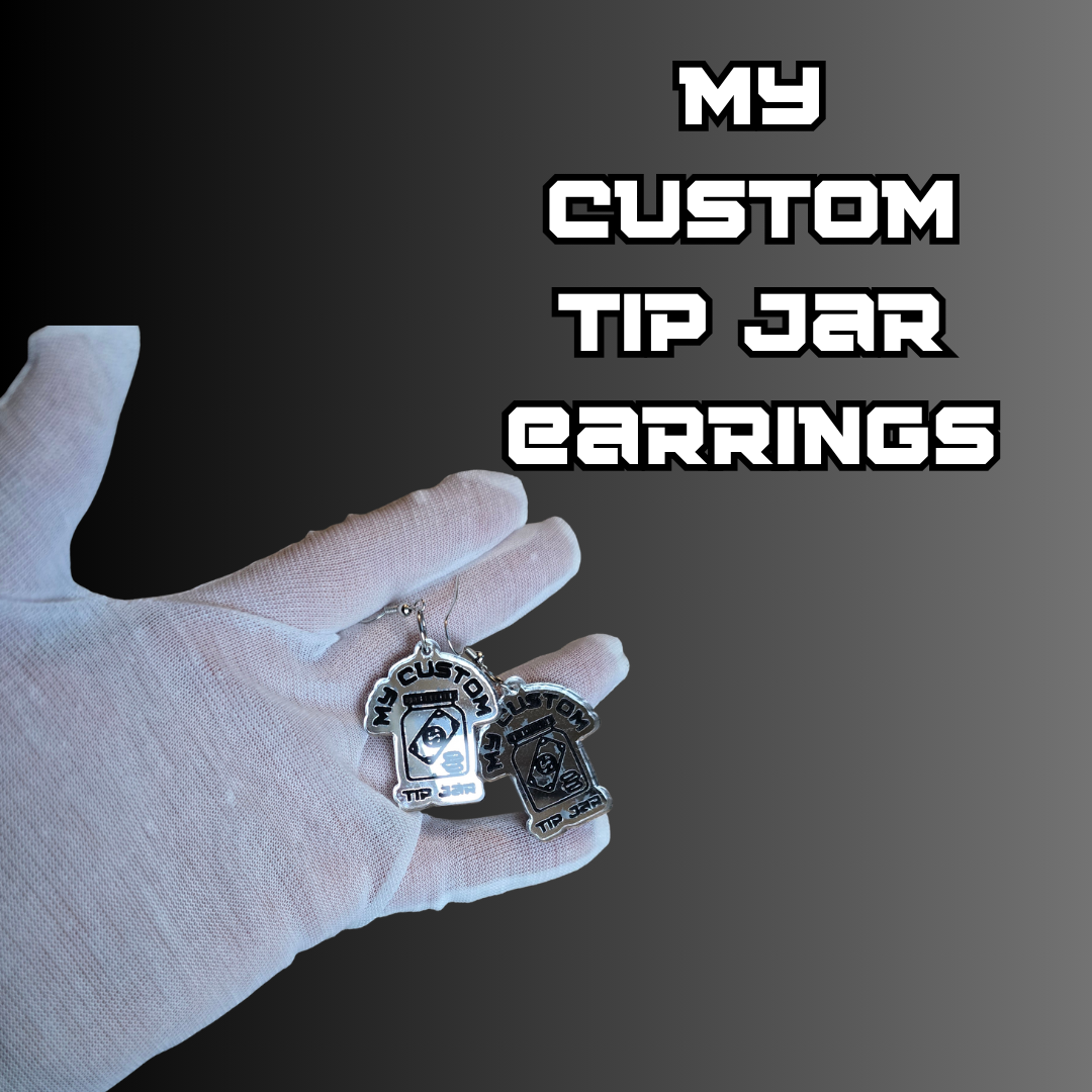 Branded Earrings (MY CUSTOM TIP JAR LOGO OR YOUR LOGO)