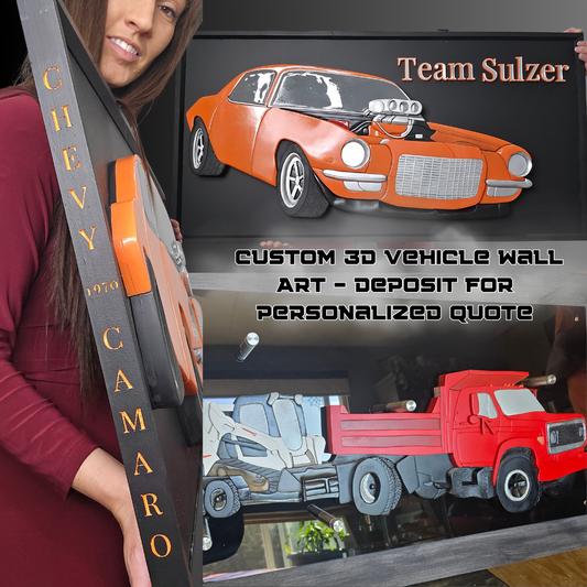 🛠️ Custom 3D Vehicle Wall Art – Deposit for Personalized Quote