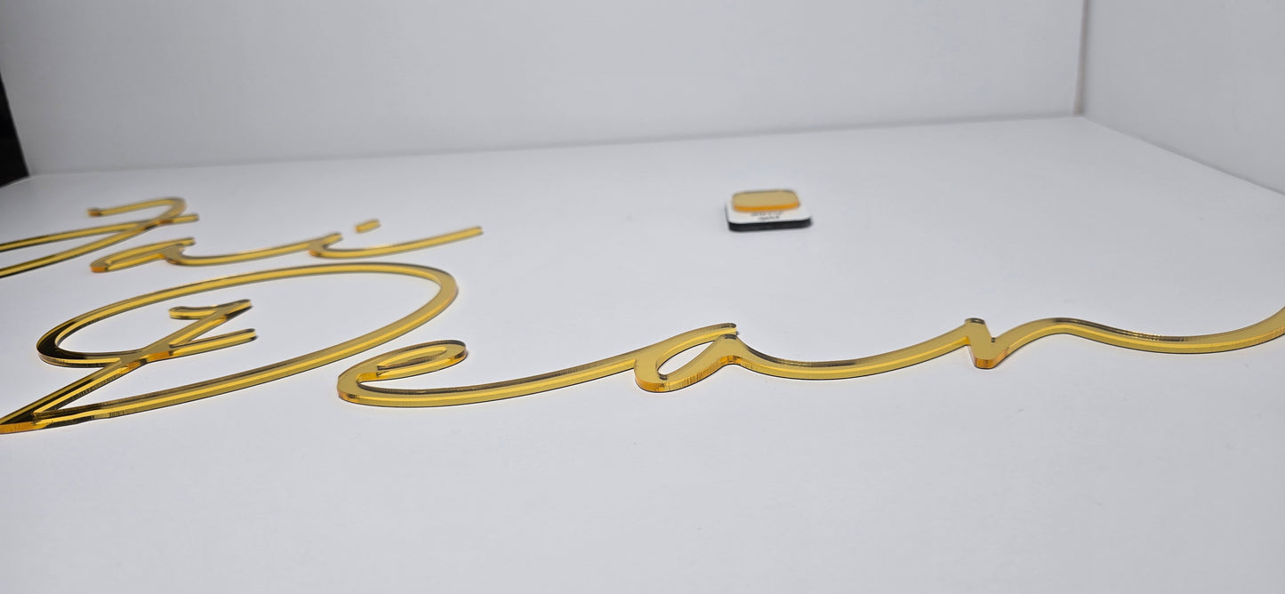 Direct to wall acrylic sign - Single Layer - Single Line