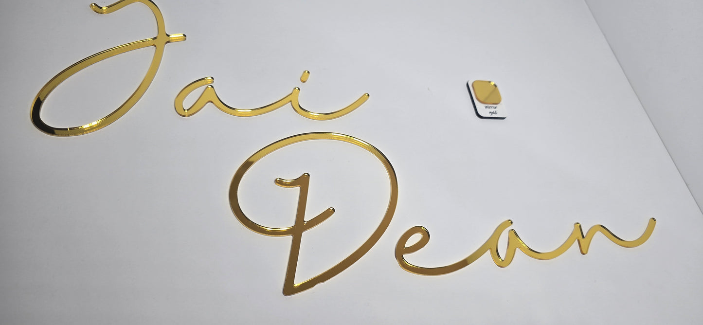 Direct to wall acrylic sign - Single Layer - Single Line