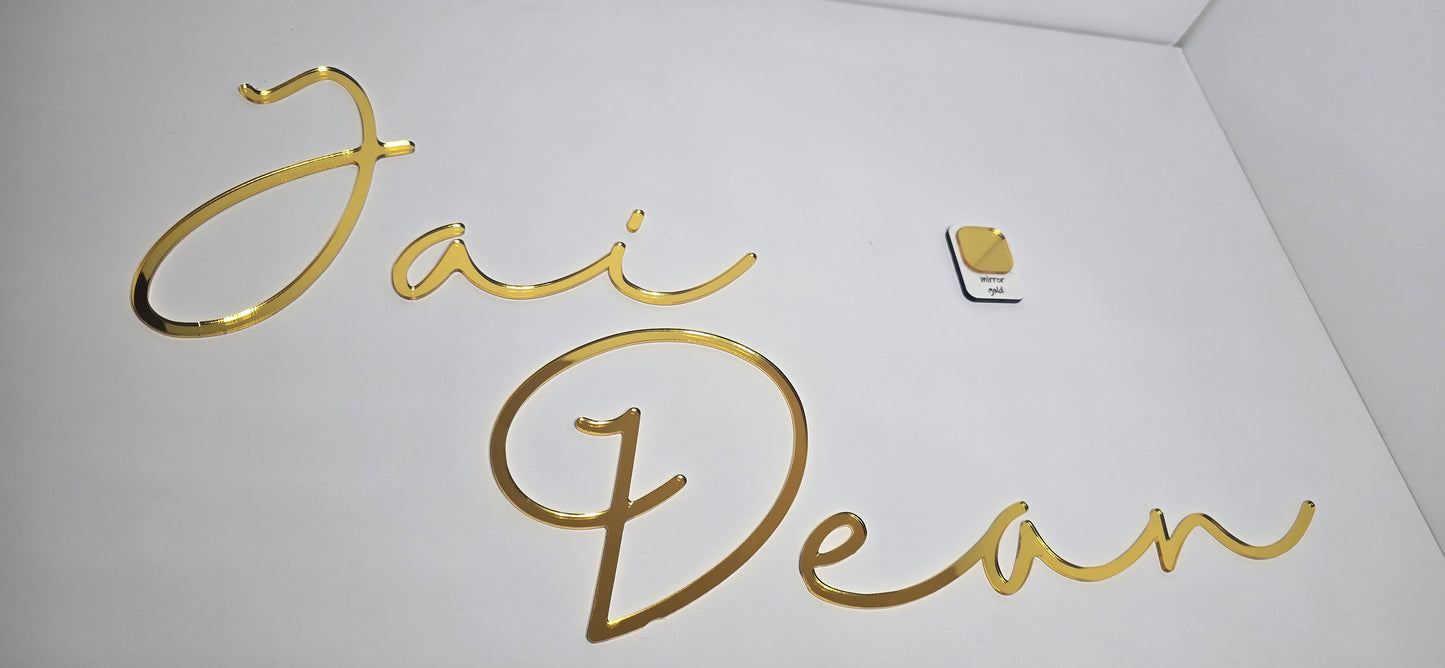 Direct to wall acrylic sign - Single Layer - Single Line