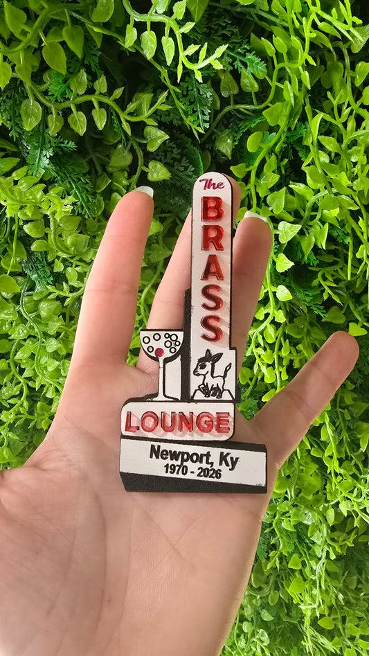 Mini Brass Lounge Sign Replica