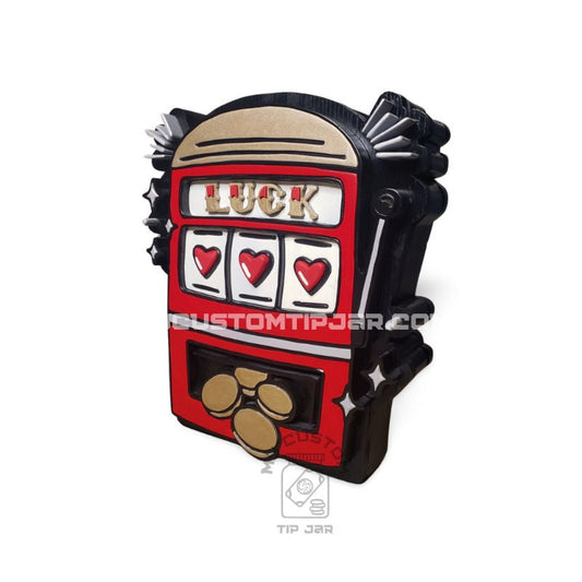 Handmade slot machine Tip Jar wooden handcut for Casino workers, dealers, Bartender