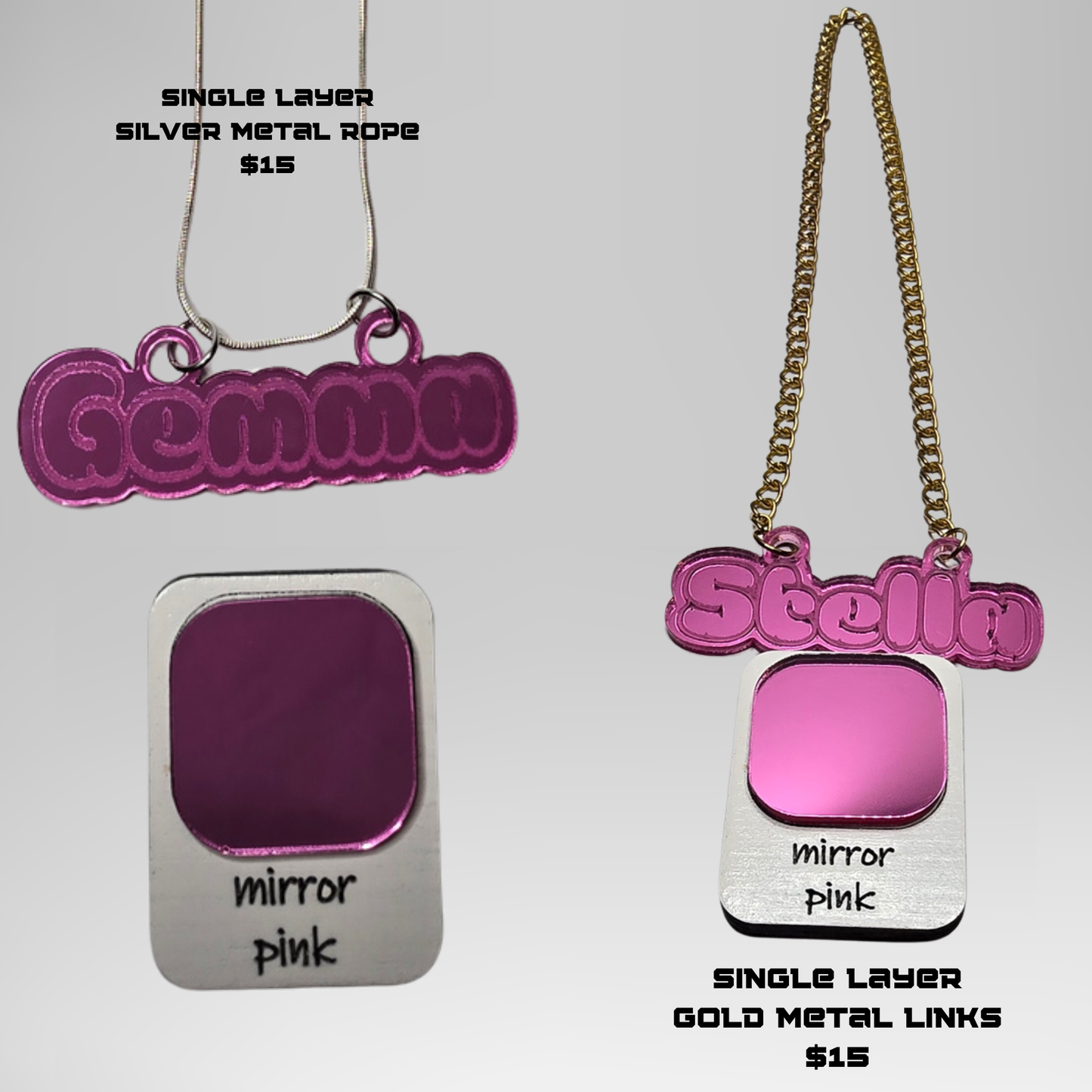 Personalized Acrylic Name Plate Necklace