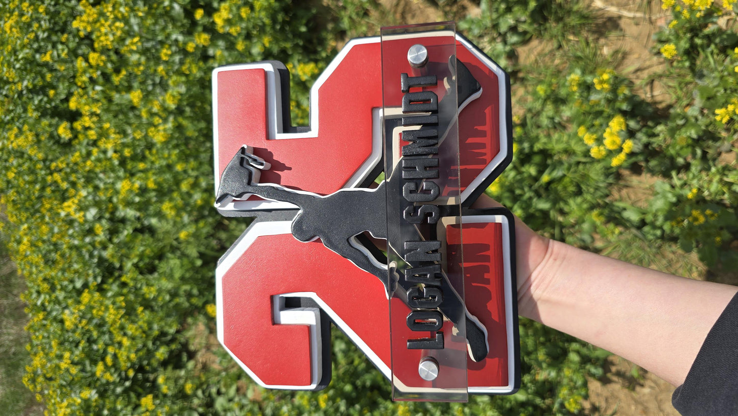 2026 Graduation Jumpman Plaque 5 layers customize with name and npc tap function school colors gift for senior