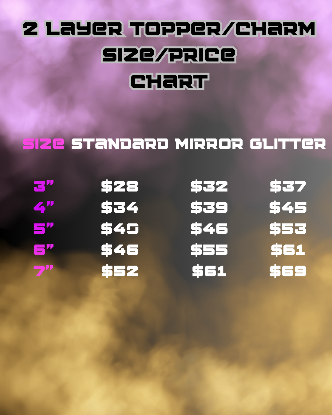 Two-Layer Acrylic Cake Topper / Cake Charm (Removable Sticks)