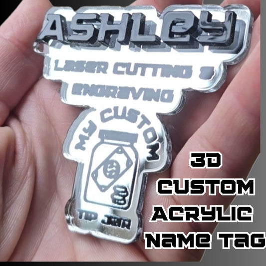 Custom 3D Acrylic Name Tag – Personalized, Layered, and Bold!