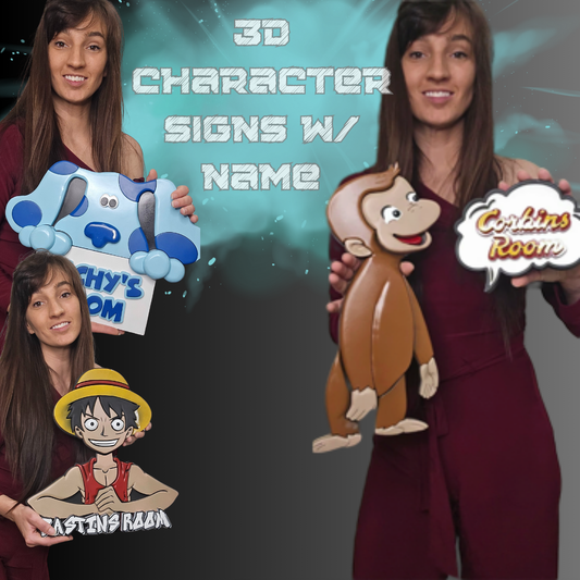 Custom 3D Character Name Sign – Personalized, Hand-Carved Wood Character