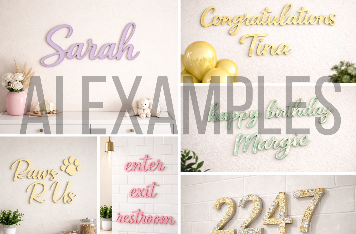SALE! Fill the Sheet: Custom Acrylic Lettering