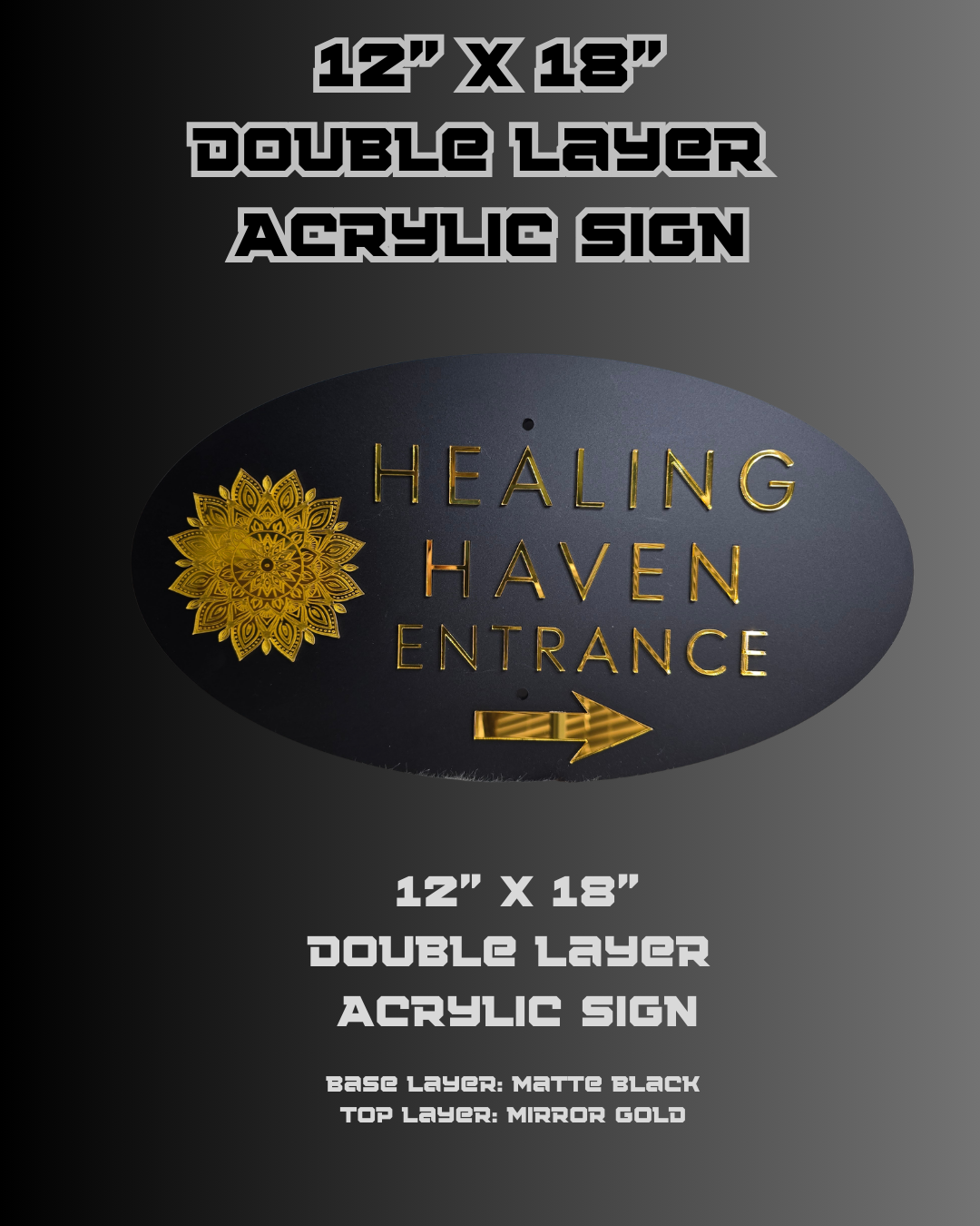 Acrylic logo sign (with optional stand) RECTANGLE, OVAL