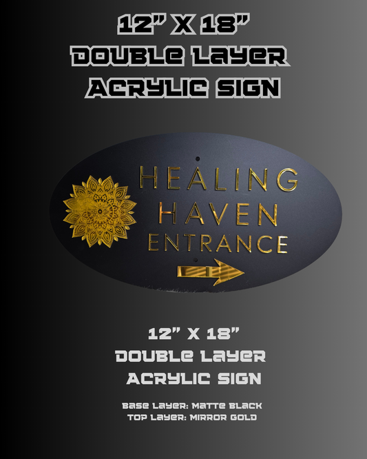 Acrylic logo sign (with optional stand) RECTANGLE, OVAL