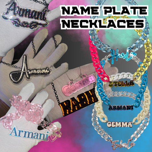Personalized Acrylic Name Plate Necklace