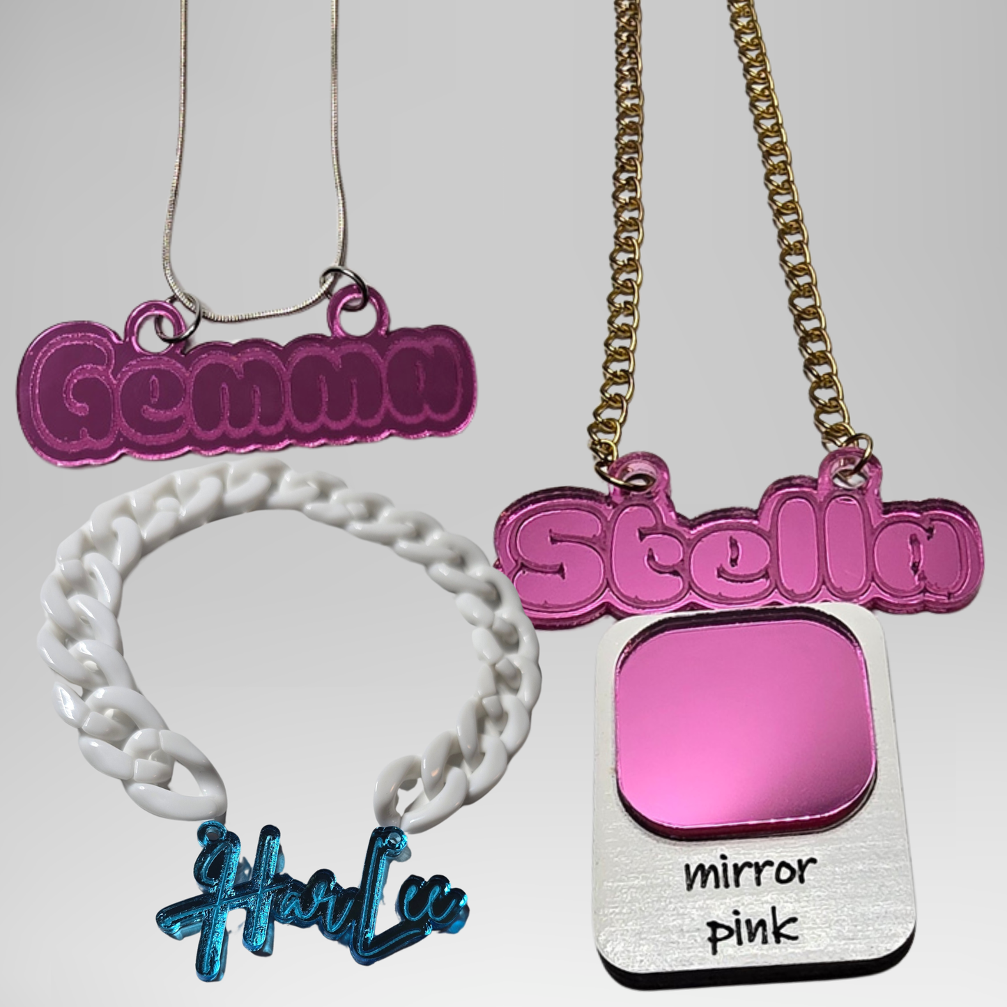 Personalized Acrylic Name Plate Necklace